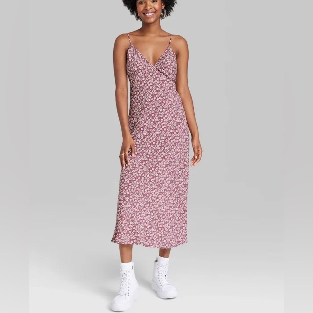 Wild Fable Floral Women's Tie Back Midi Dress